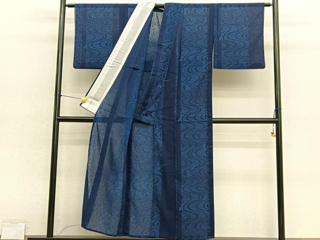 平和屋着物*夏物 小紋 紗 蜻蛉流水文 洗える着物 BAAY4269hv