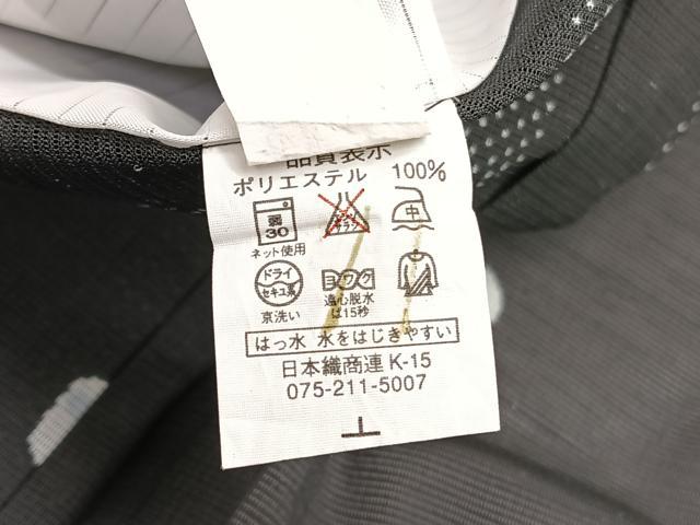 平和屋着物*夏物 小紋 絽 草花文 黒地 洗える着物 BAAY4275hv