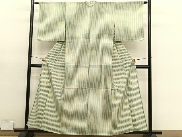 平和屋着物*夏物 小紋 絽 縞 蛍暈し 高島屋扱い 洗える着物 BAAY4279hv