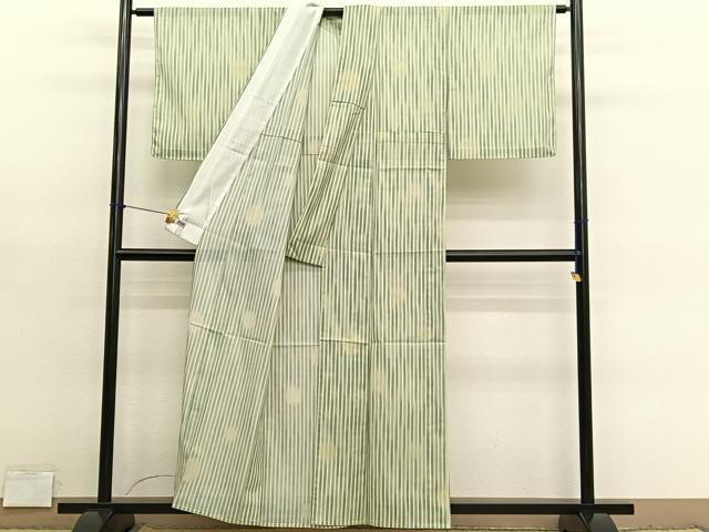 平和屋着物*夏物 小紋 絽 縞 蛍暈し 高島屋扱い 洗える着物 BAAY4279hv