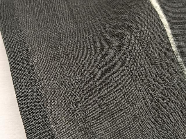 平和屋着物*夏物 小紋 紗 笹竹文 黒地 洗える着物 BAAY4280hv