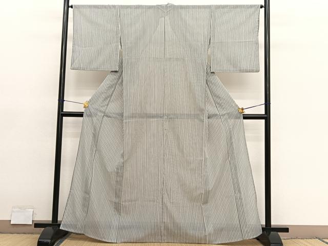 平和屋着物*夏物 小紋 絽 縞 洗える着物 BAAY4299hv