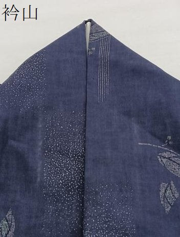 平和屋着物*夏物 小紋 紗 枝葉文 洗える着物 BAAY4305hv