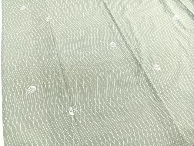 平和屋着物*夏物 小紋 絽 扇面よろけ縞 洗える着物 BAAY4323hv