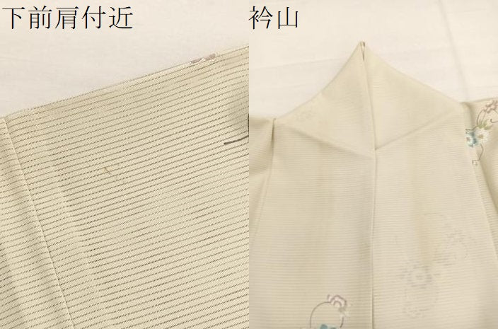 平和屋着物*夏物 小紋 絽 花唐草文 洗える着物 BAAY4329hv