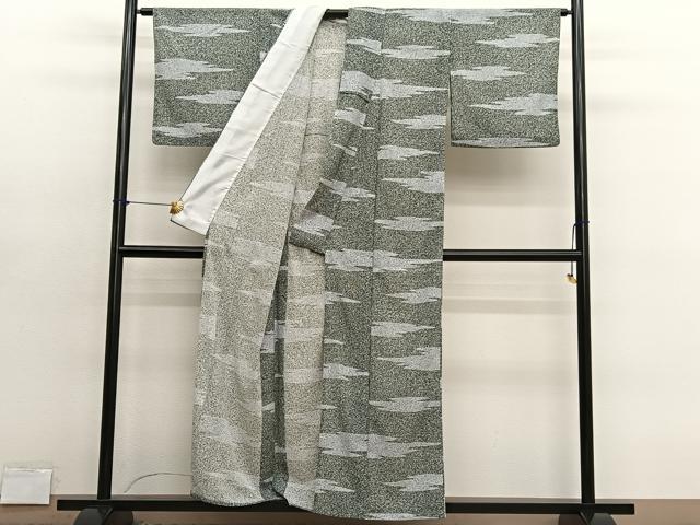 平和屋着物*夏物 小紋 絽縮緬 霞文 洗える着物 BAAY4334hv