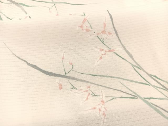 平和屋着物*夏物 小紋 絽縮緬 枝花文 洗える着物 BAAY4337hv