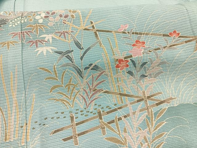 平和屋着物*夏物 訪問着 絽 友禅 秋草文 洗える着物BAAY4361hv