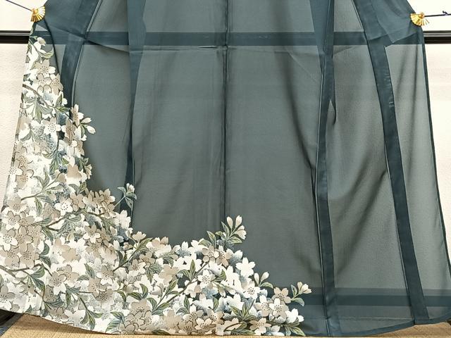 平和屋着物*夏物 訪問着 絽 桜 洗える着物 BAAY4364hv