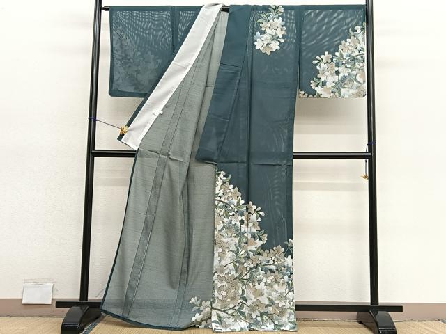 平和屋着物*夏物 訪問着 絽 桜 洗える着物 BAAY4364hv