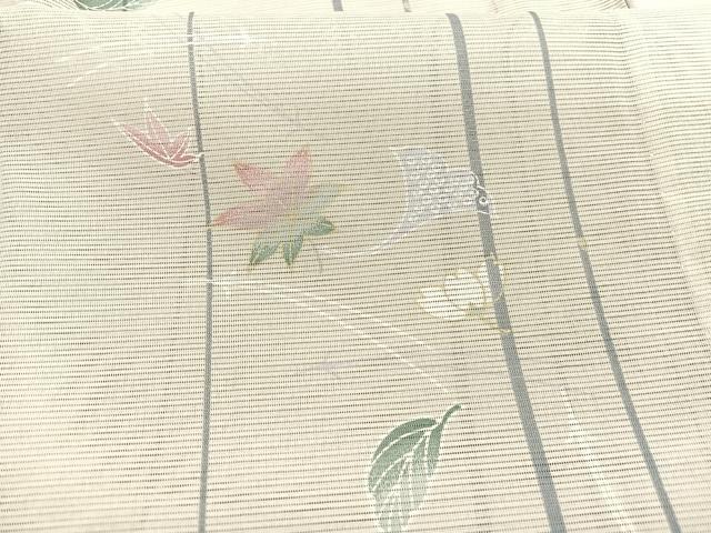 平和屋着物*夏物 小紋 絽 吹き寄せ文 暈し染め 洗える着物 未使用 BAAY4377hv