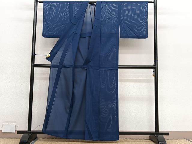 平和屋着物*夏物 色無地 絽 青褐色 洗える着物 BAAY4382hv