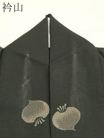 平和屋着物*夏物 小紋 紗 成り物 かぶ 黒地 洗える着物 BAAY4387hv