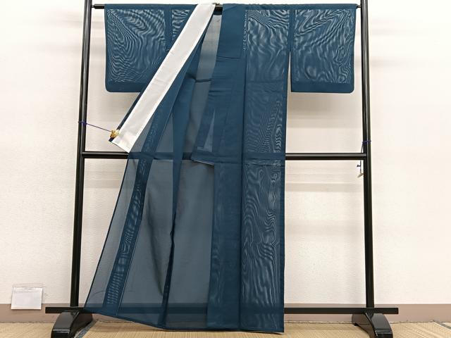 平和屋着物*夏物 色無地 絽 高麗納戸色 洗える着物 BAAY4392hv
