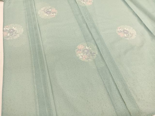 平和屋着物*夏物 小紋 絽 雪輪花文 洗える着物 BAAY4393hv