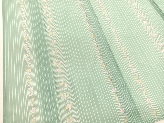 平和屋着物*夏物 小紋 絽 花蝶文 洗える着物 BAAY4402hv