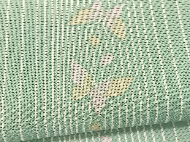平和屋着物*夏物 小紋 絽 花蝶文 洗える着物 BAAY4402hv