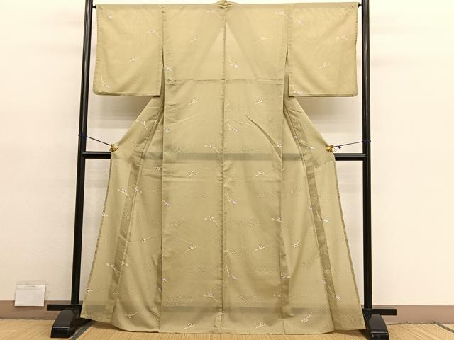 平和屋着物*夏物 小紋 絽 花簪 洗える着物 BAAY4406hv