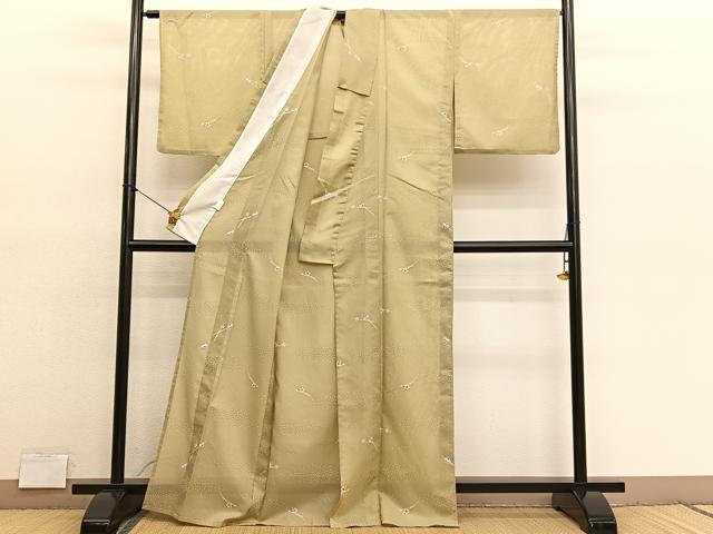 平和屋着物*夏物 小紋 絽 花簪 洗える着物 BAAY4406hv