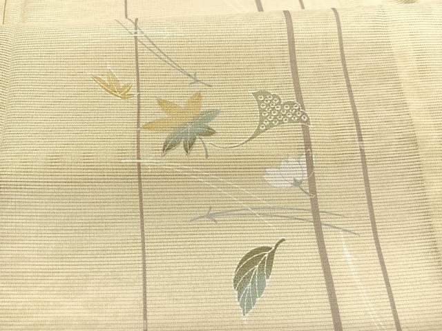平和屋着物*夏物 小紋 絽 吹き寄せ文 洗える着物 BAAY4419hv