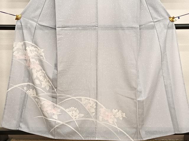 平和屋着物*夏物 訪問着 絽 草花文 さんび謹製 洗える着物 BAAY4425hv