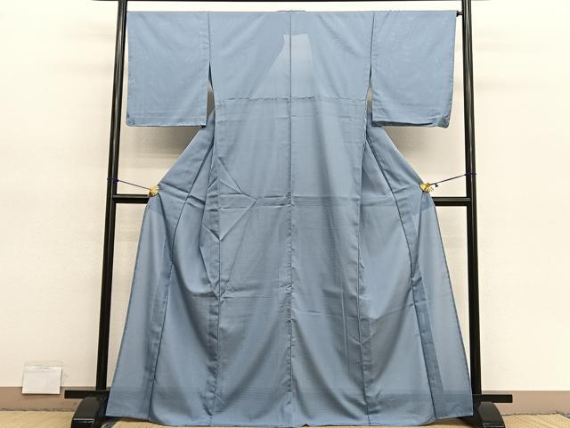 平和屋着物*夏物 色無地 絽 錫色 洗える着物 BAAY4455hv