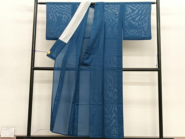 平和屋着物*夏物 色無地 絽 鉄御納戸色 洗える着物 BAAY4457hv