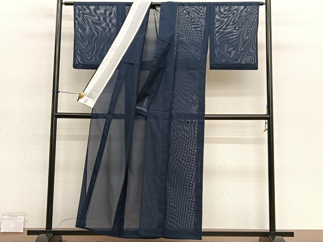 平和屋着物*夏物 色無地 絽 藍鉄色 洗える着物 BAAY4467hv