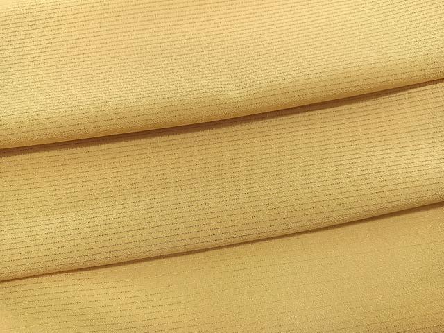 平和屋着物*夏物 色無地 絽縮緬 玉蜀黍色 ワンポイント:花丸文 洗える着物 未使用 BAAY4469hv