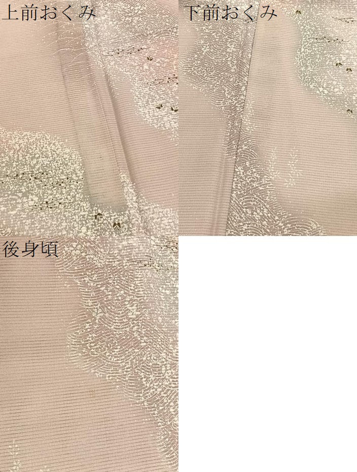 平和屋着物*夏物 小紋 絽 箔散らし舞蝶文 暈し染め 洗える着物 BAAY4480hv