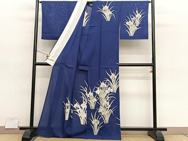 平和屋着物*夏物 訪問着 絽 杜若 金彩 正絹 逸品 BAAY4492hv
