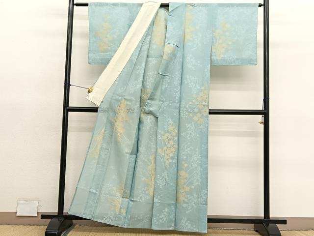 平和屋着物*夏物 小紋 草花紋紗 西武百貨店扱い 正絹 逸品 BAAY4495hv