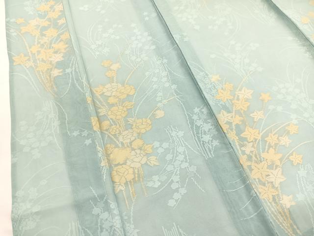 平和屋着物*夏物 小紋 草花紋紗 西武百貨店扱い 正絹 逸品 BAAY4495hv