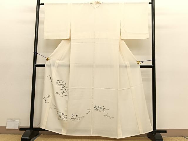 平和屋着物*夏物 色留訪問着 絽 総刺繍 吹き寄せ花文 銀糸 正絹 逸品 BAAY4496hv