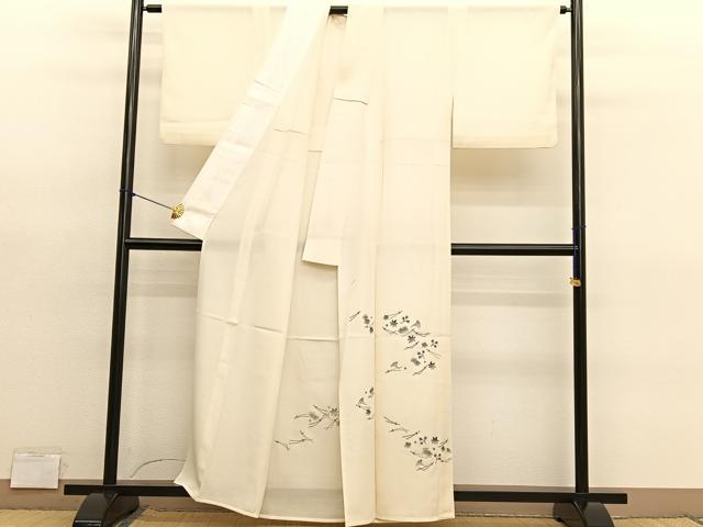 平和屋着物*夏物 色留訪問着 絽 総刺繍 吹き寄せ花文 銀糸 正絹 逸品 BAAY4496hv