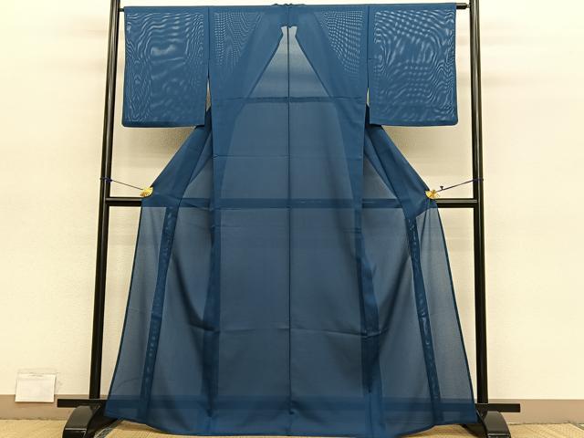 平和屋着物*夏物 色無地 絽 鉄御納戸色 さんび謹製 洗える着物 BAAY4502hv