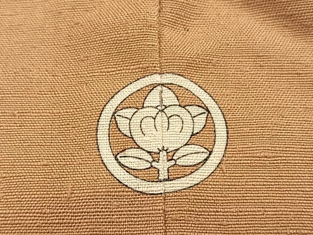 平和屋着物▽上質な紬 単衣 狐色 正絹 逸品 BAAY4510hv