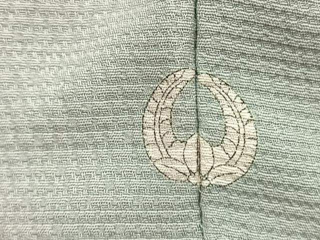 平和屋着物▽上質な色無地 単衣 作家物 横段地紋 柳鼠色 正絹 逸品 BAAY4515hv