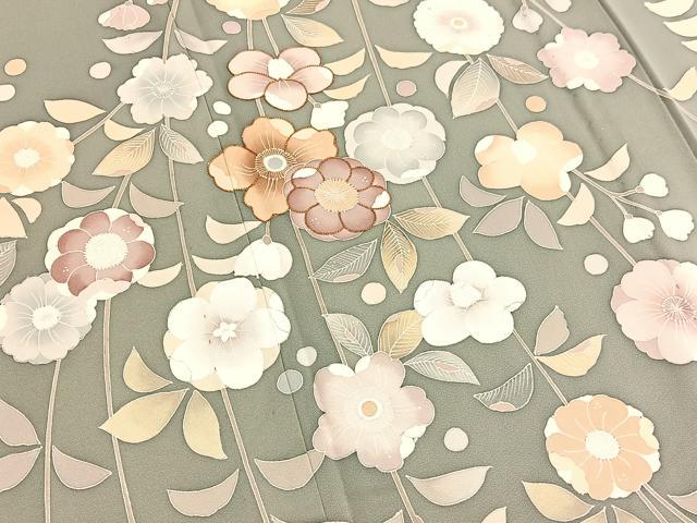 平和屋着物▽訪問着 単衣 駒刺繍 辻が花 正絹 逸品 BAAY4522hv