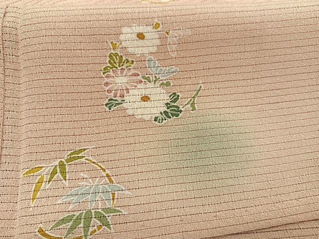 平和屋着物*夏物 小紋 絽縮緬 花丸文 蛍暈し 正絹 逸品 BAAY4528hv
