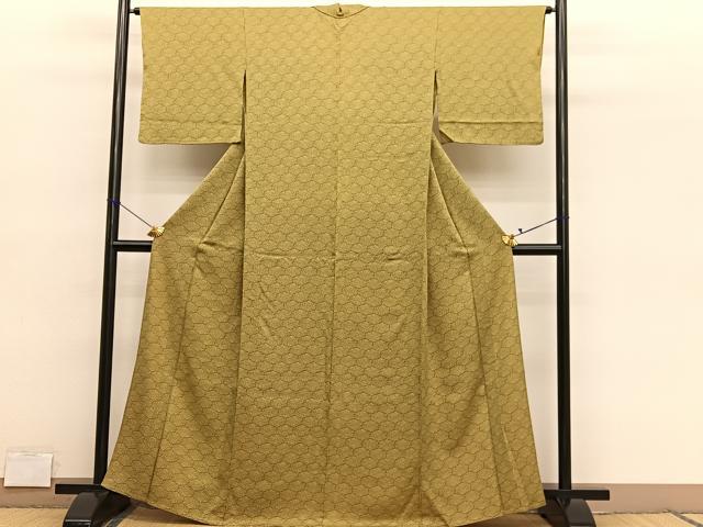 平和屋着物▽上質な小紋 単衣 菊尽くし 正絹 逸品 BAAY4531hv