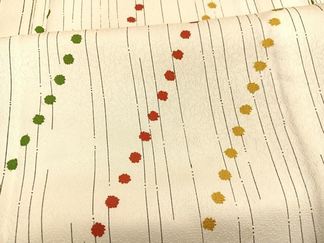 平和屋着物▽上質な小紋 単衣 幾何学文様 正絹 逸品 BAAY4535hv