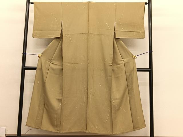 平和屋着物▽上質な小紋 単衣 舞葉文 正絹 逸品 BAAY4553hv