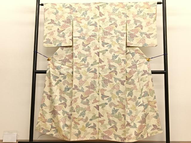 平和屋着物■上質な小紋 舞蝶文 正絹 逸品 BAAY4563hv