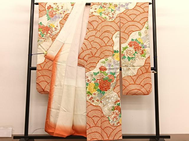 平和屋着物■豪華振袖 駒刺繍 絞り 楽器花文 金彩 正絹 逸品 BAAY4594hv