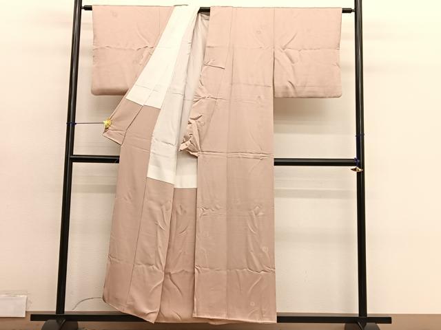 平和屋着物■上質な色無地 記号地紋 赤香色 正絹 逸品 BAAY4604hv