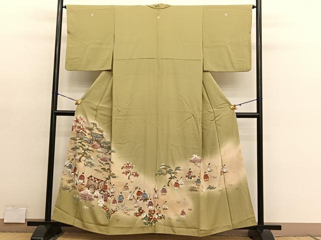 平和屋着物■豪華色留袖 作家物 手描き 寿光織 大名行列 暈し染め 金糸 正絹 逸品 BAAY4615hv