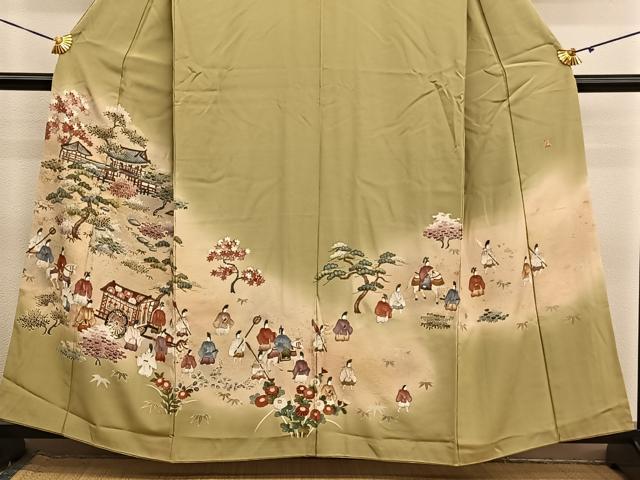 平和屋着物■豪華色留袖 作家物 手描き 寿光織 大名行列 暈し染め 金糸 正絹 逸品 BAAY4615hv