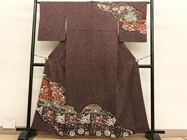 平和屋着物■訪問着 絞り 辻が花 金彩 正絹 逸品 BAAY4616hv