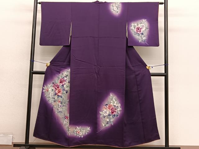 平和屋着物■訪問着 手描き 薔薇 暈し染め 正絹 逸品 BAAY4623hv